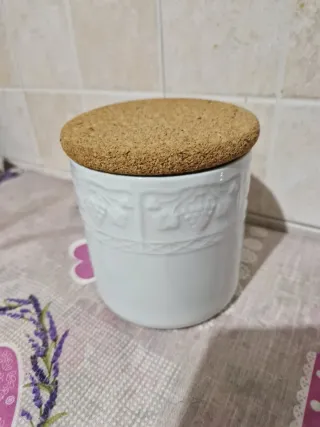 Barattolo cucina bianco con tappo sughero