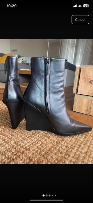 Stivaletti Calvin Klein Pelle Neri Tg 36