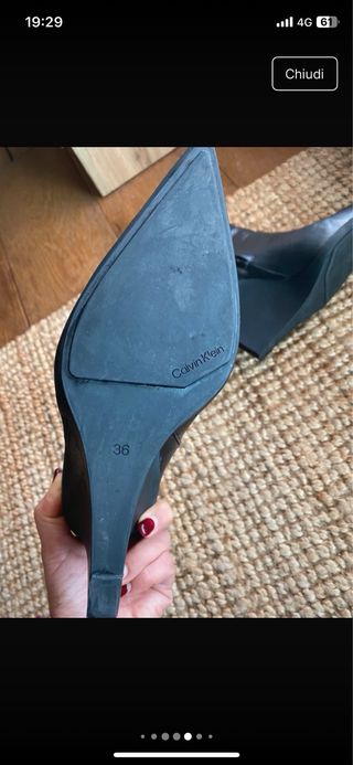 Stivaletti Calvin Klein Pelle Neri Tg 36