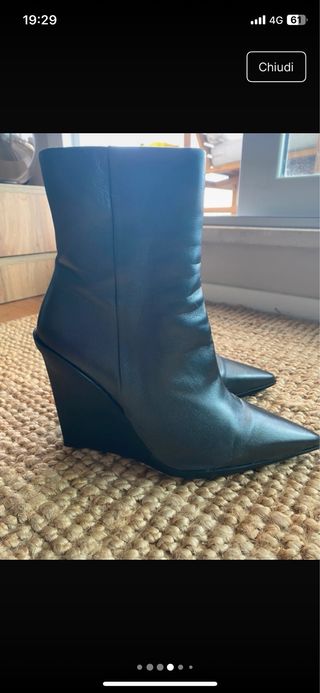 Stivaletti Calvin Klein Pelle Neri Tg 36