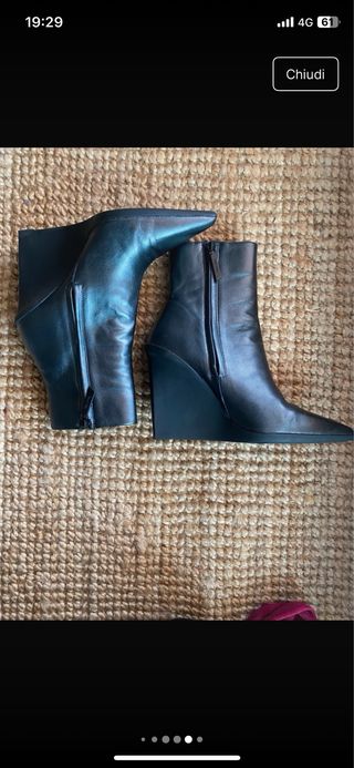 Stivaletti Calvin Klein Pelle Neri Tg 36