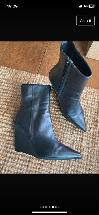 Stivaletti Calvin Klein Pelle Neri Tg 36