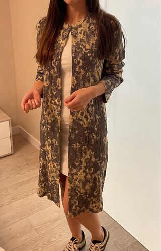 Cárdigan Zara Beige y Gris Nuevo con Etiqueta