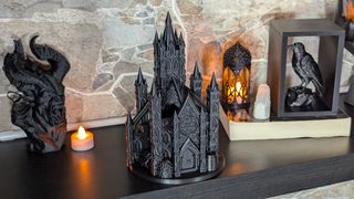 Estátua Castelo Gótico Medieval Preto