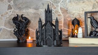 Estátua Castelo Gótico Medieval Preto