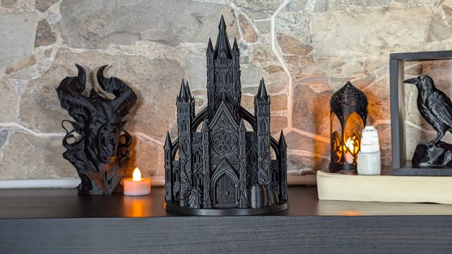 Estátua Castelo Gótico Medieval Preto