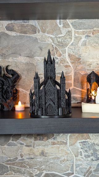 Estátua Castelo Gótico Medieval Preto