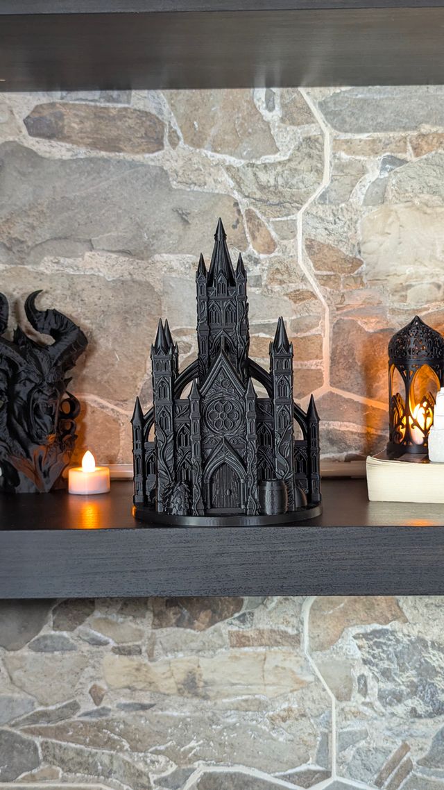 Estátua Castelo Gótico Medieval Preto