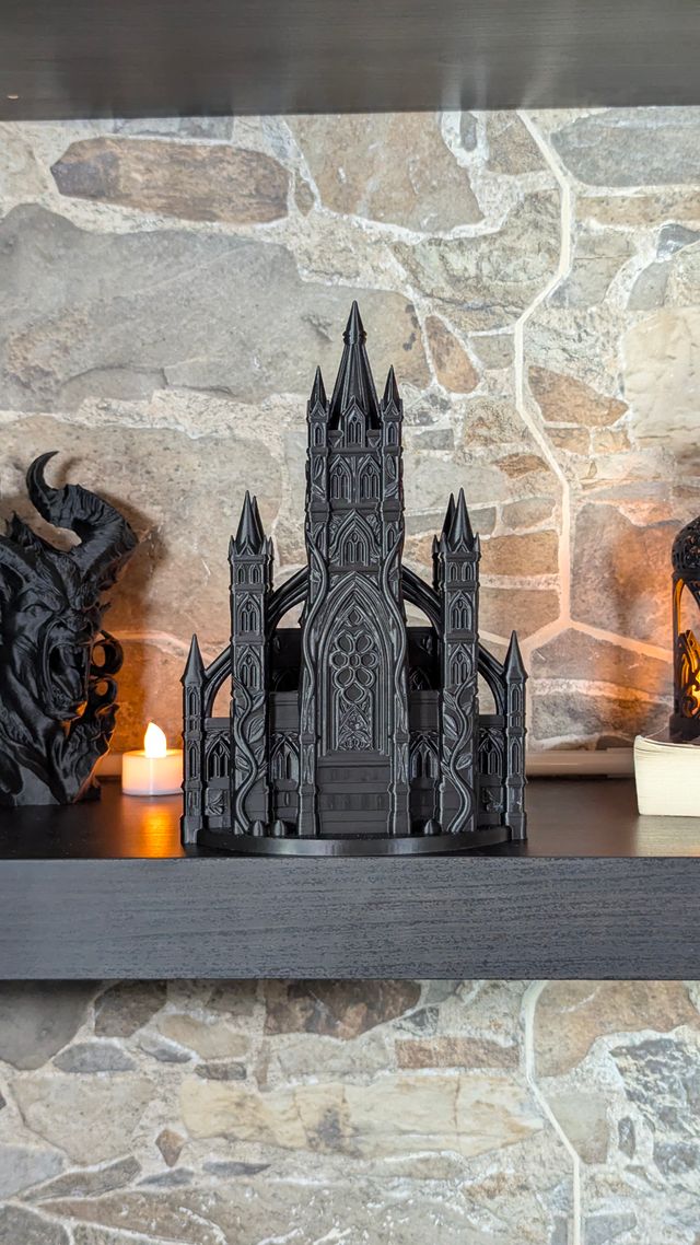 Estátua Castelo Gótico Medieval Preto