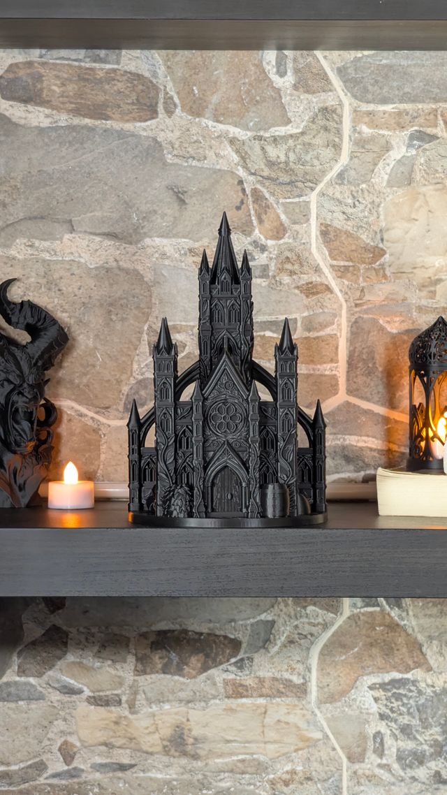 Estátua Castelo Gótico Medieval Preto