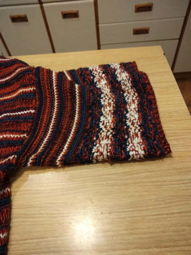 Chaqueta tejida manga corta multicolor