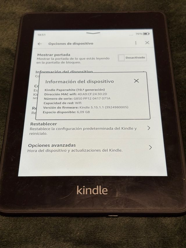 Kindle Paperwhite 10ª Gen Negro
