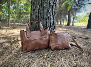 Bolso Cuero PU 2 en 1 Marrón