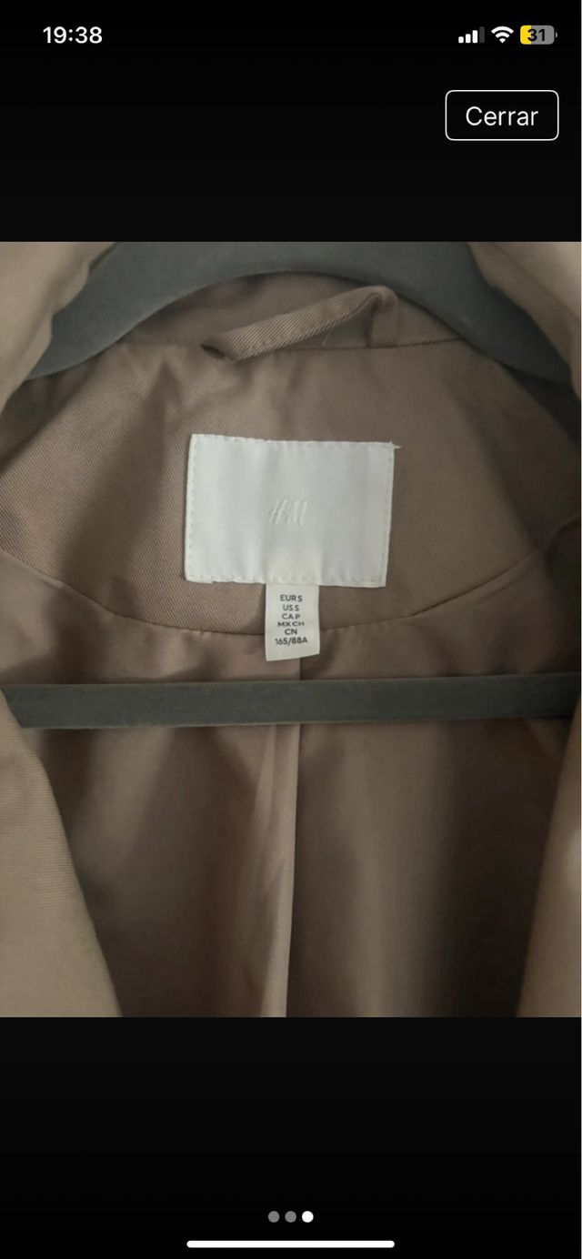 Trench H&M Beige Talla S