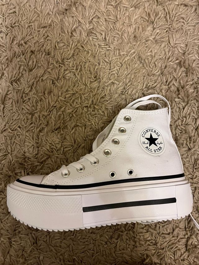 Converse plataforma blancas