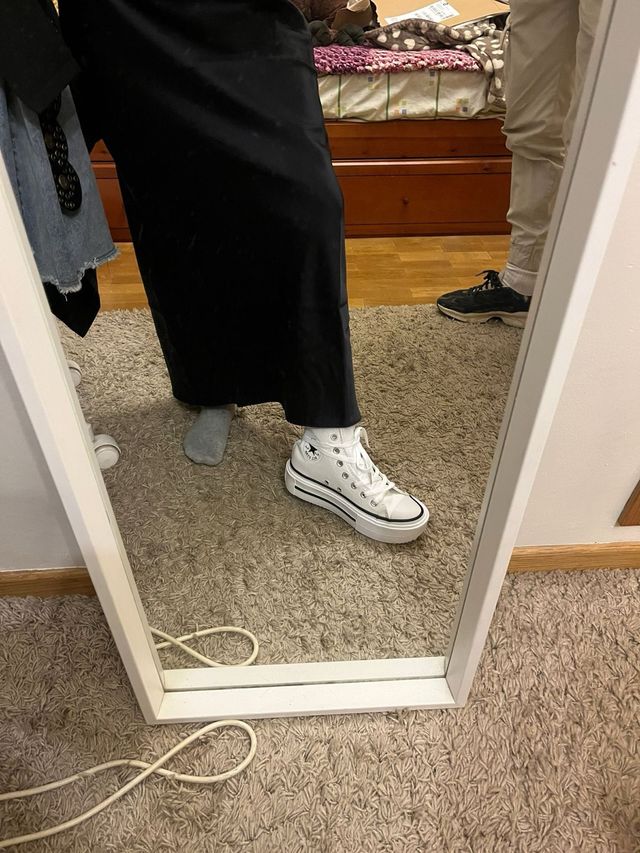 Converse plataforma blancas