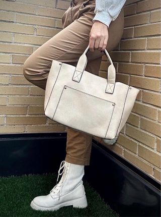 Bolso Cuero PU 2 en 1 Beige