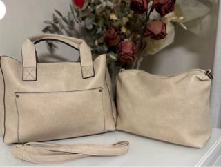 Bolso Cuero PU 2 en 1 Beige