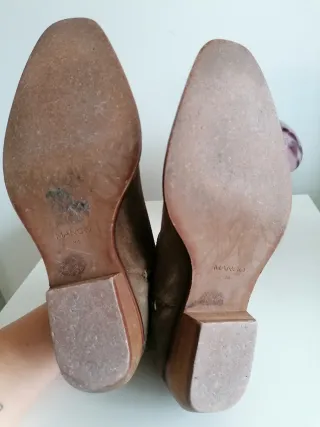 Botines cowboy ante marrón T36