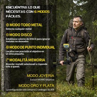 Detector de Metales GT1000 con Accesorios