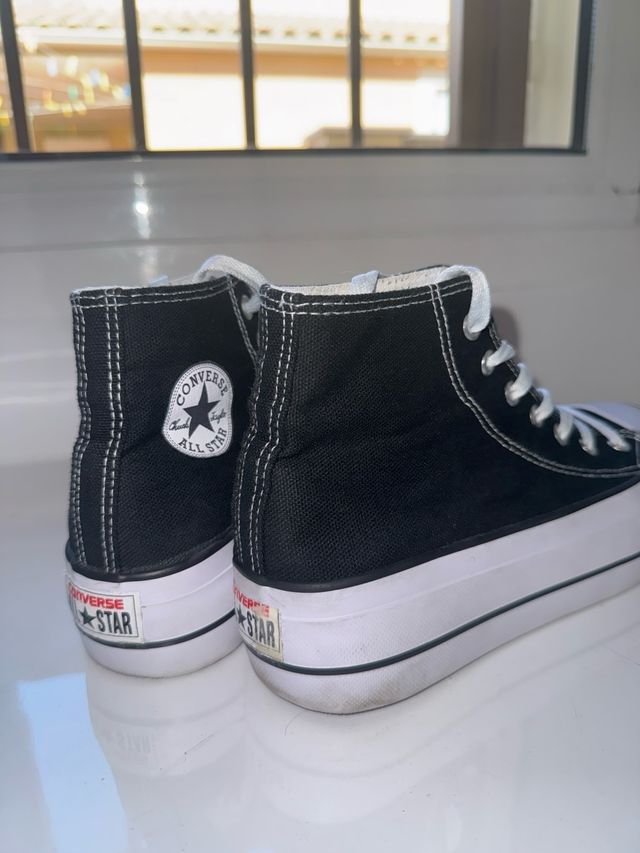 Converse Plataforma Negras Talla 38