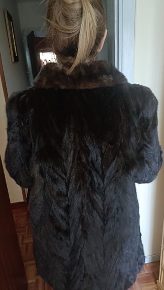 Abrigo tipo visón marrón