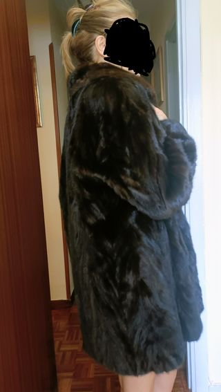 Abrigo tipo visón marrón