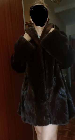 Abrigo tipo visón marrón