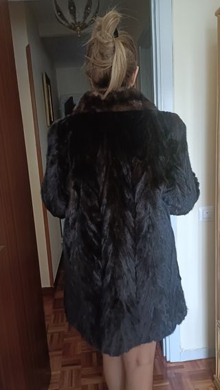 Abrigo tipo visón marrón