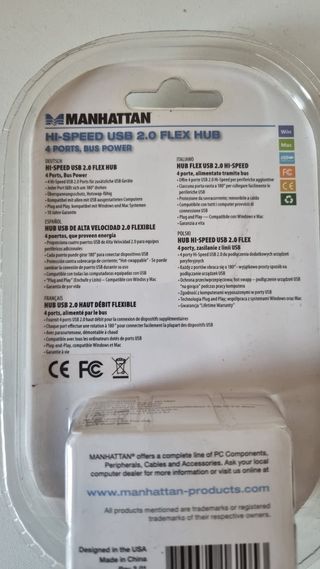 Hub USB 2.0 Manhattan Flex 4 Porte Hi-Speed
