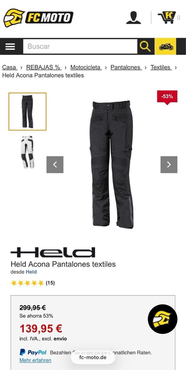 Pantalón Held Acona Mujer Talla L