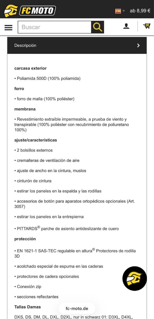 Pantalón Held Acona Mujer Talla L