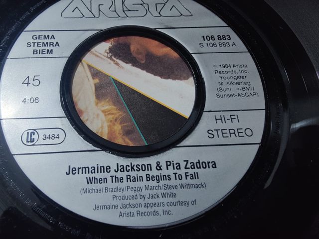 Vinilo Jermaine Jackson Pia Zadora When the rain b