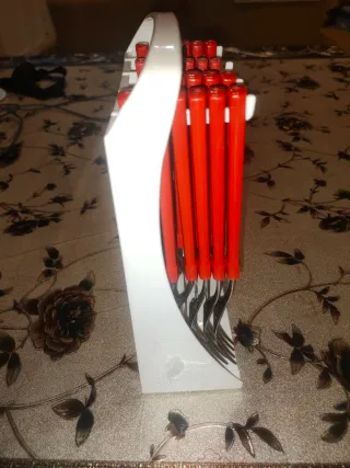 Set posate vintage ECO con manici rossi