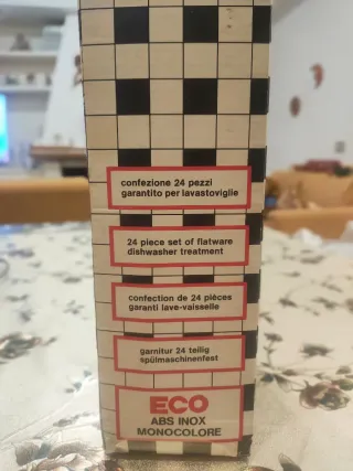 Set posate vintage ECO con manici rossi