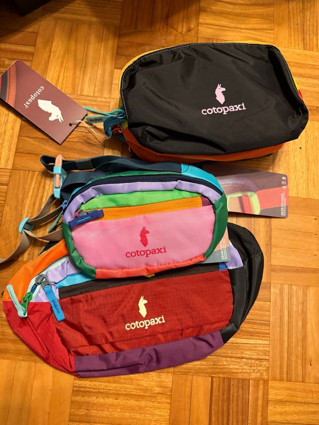 Lote 3 Cotopaxi riñonera 3l y 1,5 litro y neceser