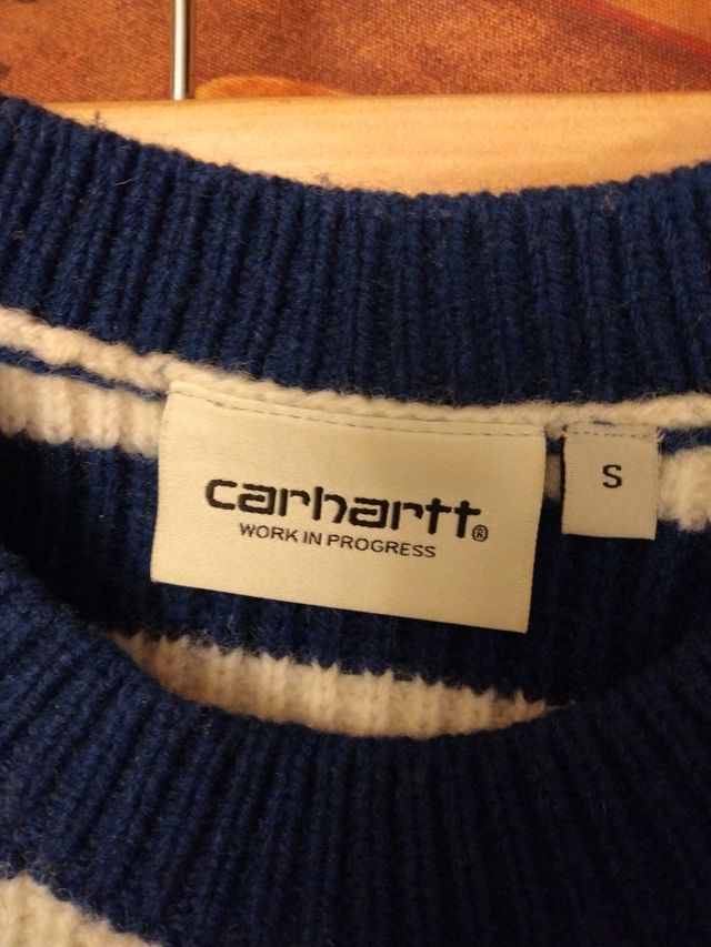 Jersey unisex rayas azul marino y crema