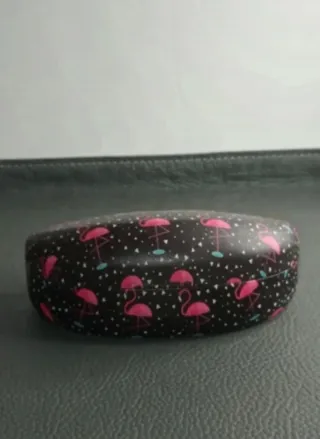 Caixa de óculos flamingos 16x7cm