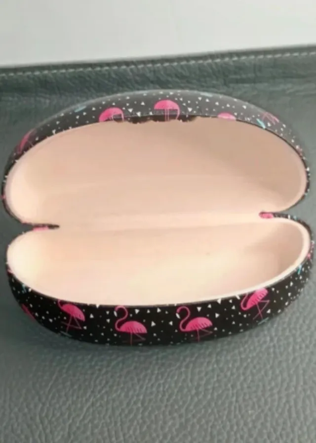 Caixa de óculos flamingos 16x7cm
