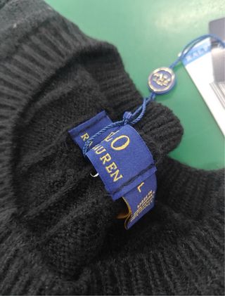 Jersey Polo Ralph Lauren Negro Logo Rojo Talla L