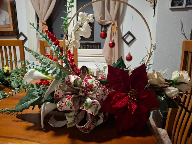 Centro de mesa floral Navidad