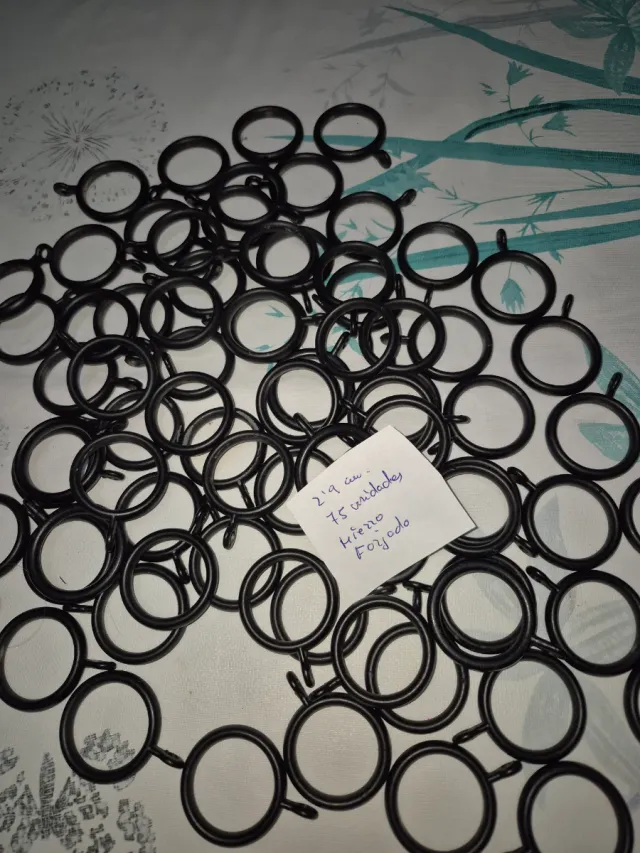 Anelli per Tende in Plastica Nero