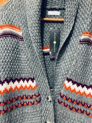 Cardigan Cache Cache donna grigio multicolore XL