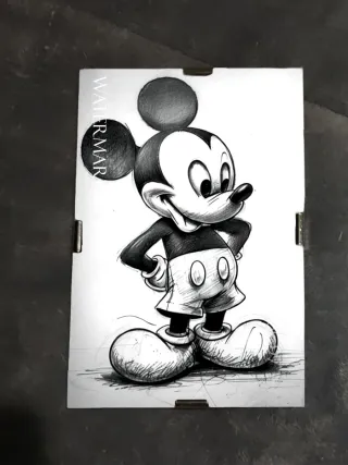 Quadro Mickey Desenho Papel Fotográfico