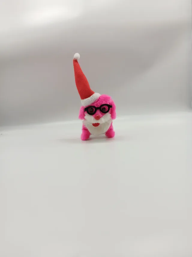Perro Navideño Rosa y Morado con Gafas