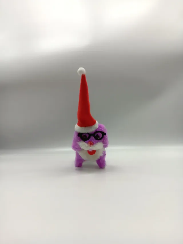 Perro Navideño Rosa y Morado con Gafas