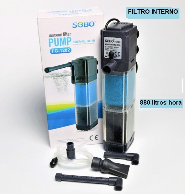 Filtro de aquário médio compacto para tanque de peixes 880 l/h