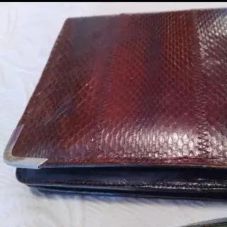Bolso Clutch Piel Serpiente Auténtica.