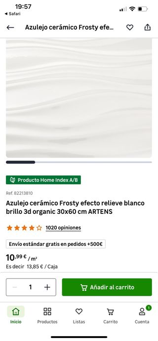 1 Caja Azulejos Leroy Merlín ARTENS