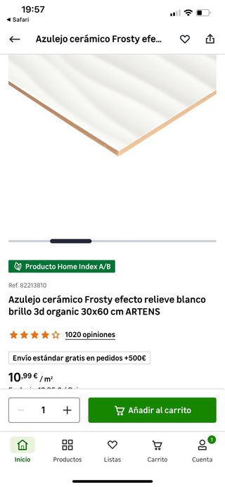 1 Caja Azulejos Leroy Merlín ARTENS